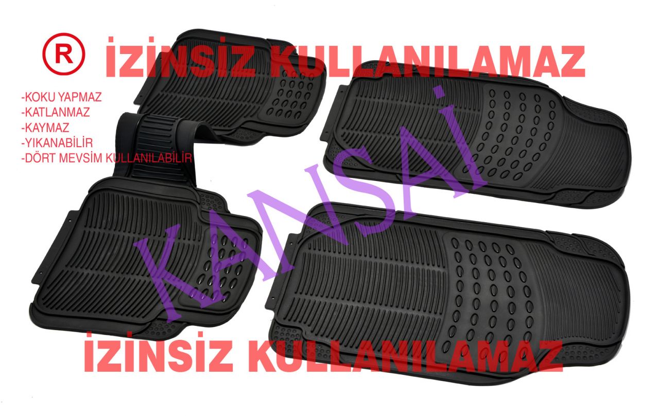 Lüks kauçuk paspas takımı her araca uyumlu