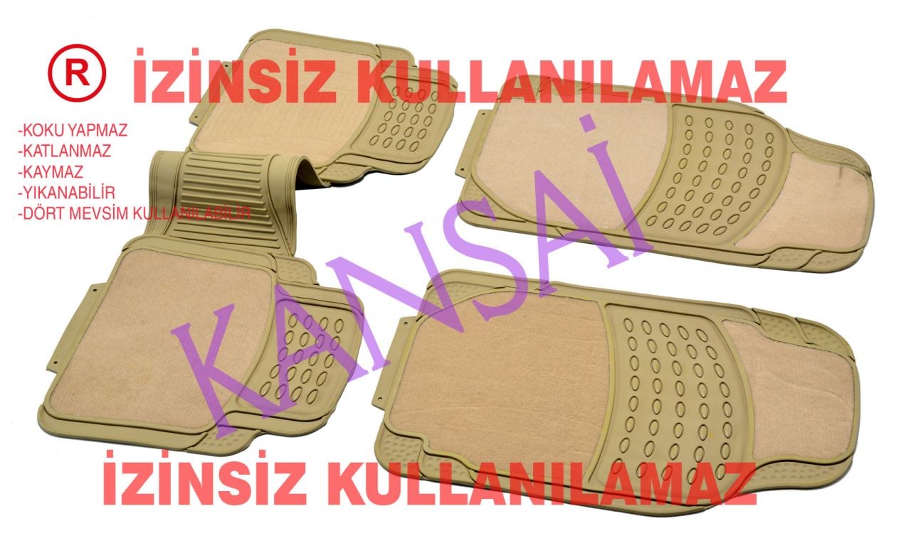 Kauçuklu halılı lüks paspas seti