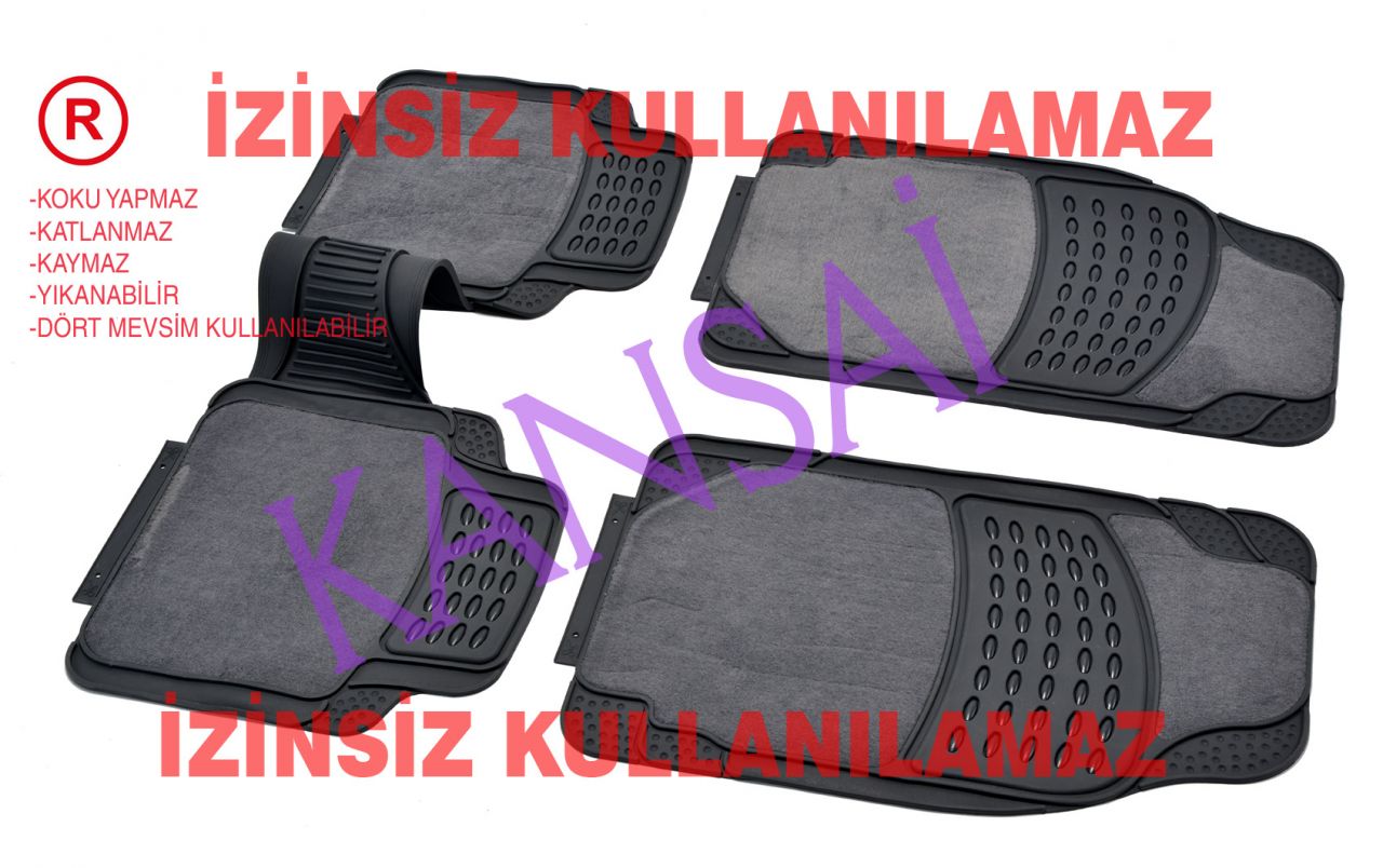 halılı kauçuk paspas seti