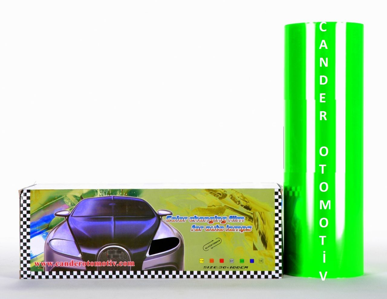 30cmx10 metre yeşil far stop kaplama folyosu