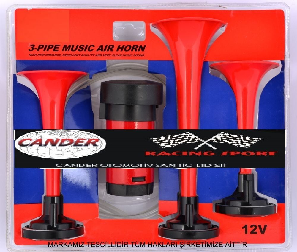 3 Borulu kompresörlü havalı korna