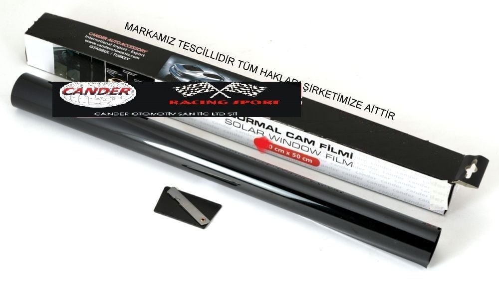 50cmx3metre cam filimi layt black