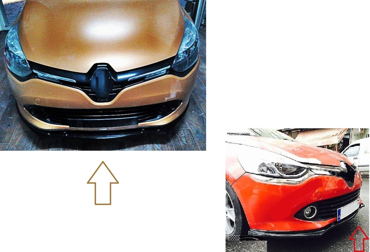 Clio 4 uyumlu piano black ön lip