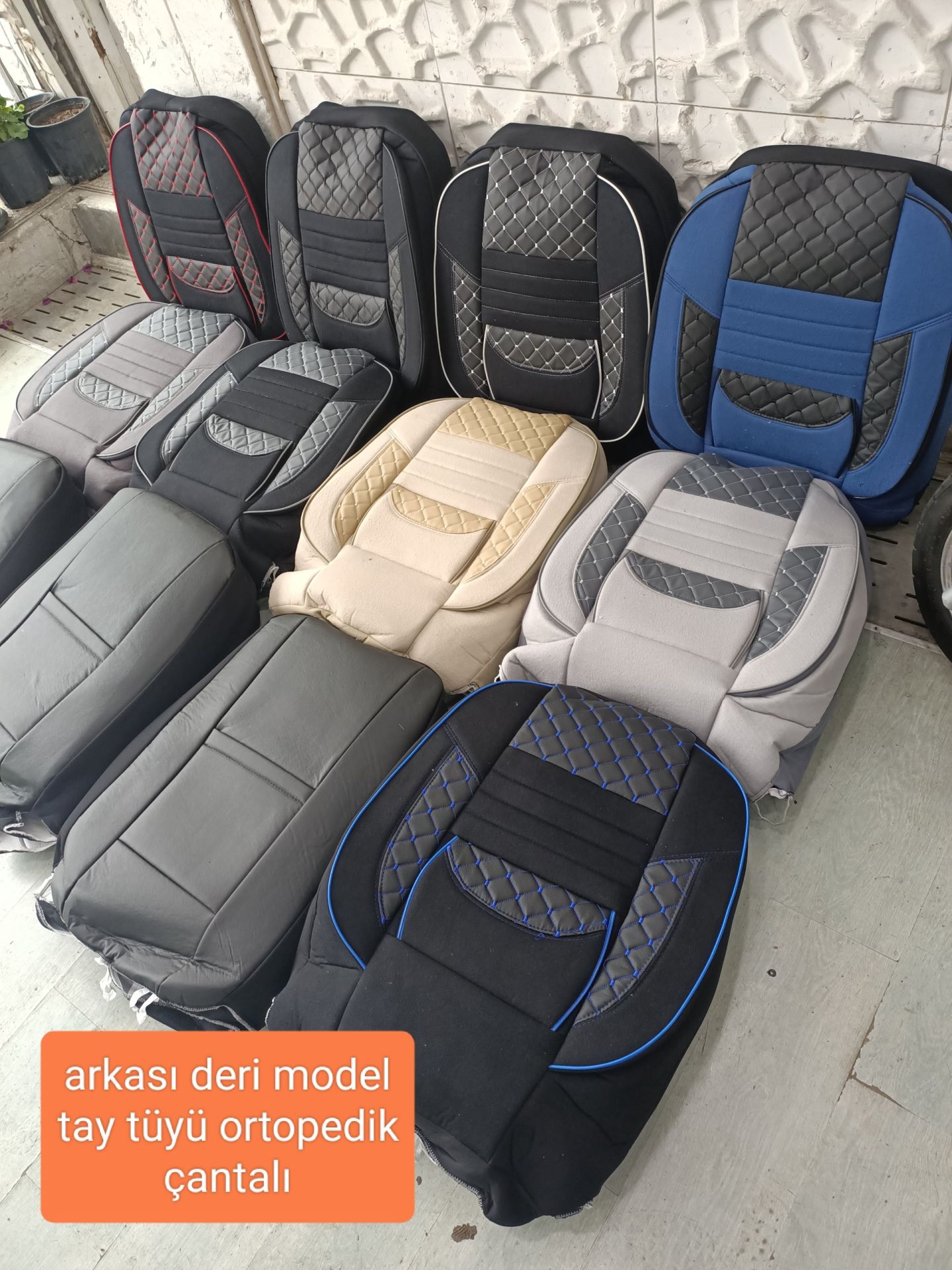 Araca özel Koltuk Kılıfı Döşeme Tam Ortopedik Bel Destekli Tay Tüyü