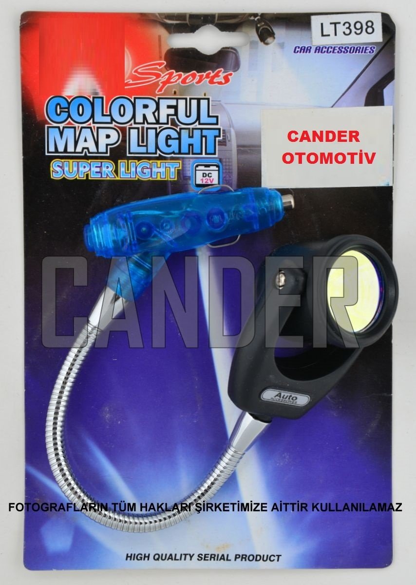 Araç içi çamaklıklı okuma lambası