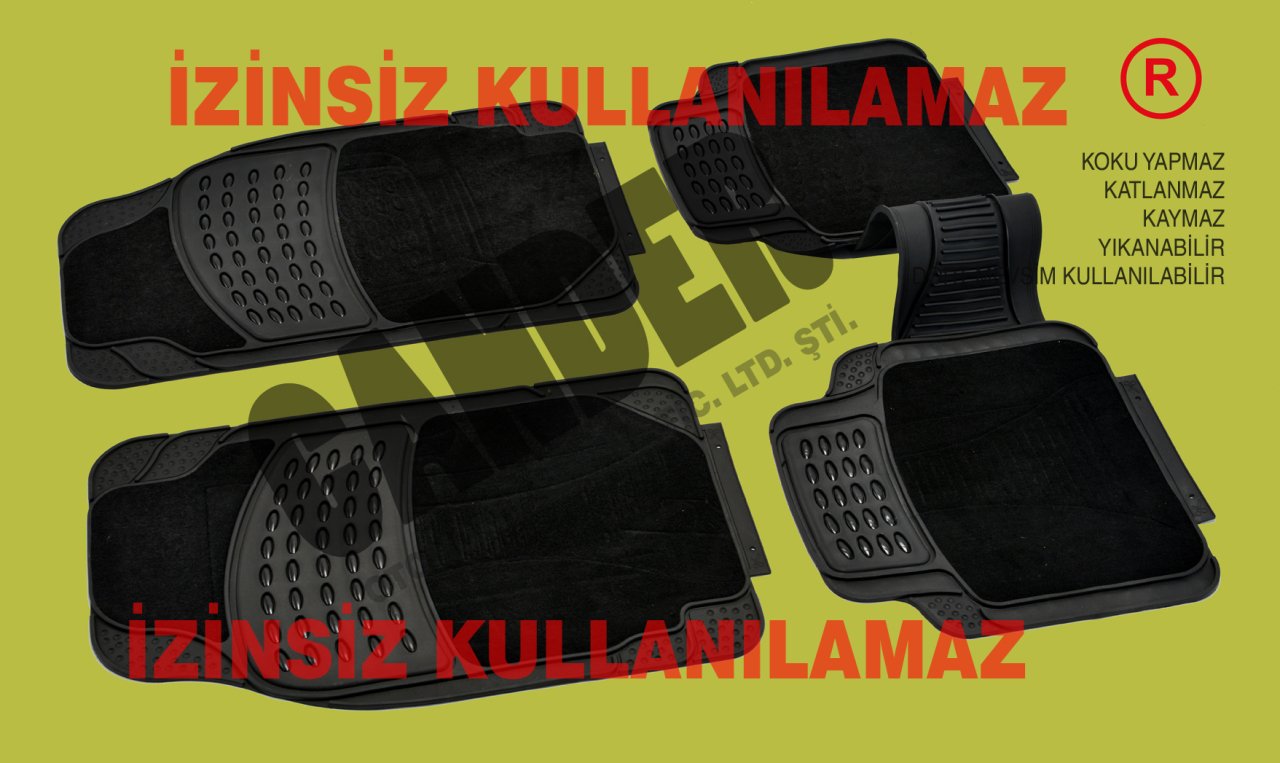 4 Mevsim Halı Kauçuk Paspas seti her araca uyumlu