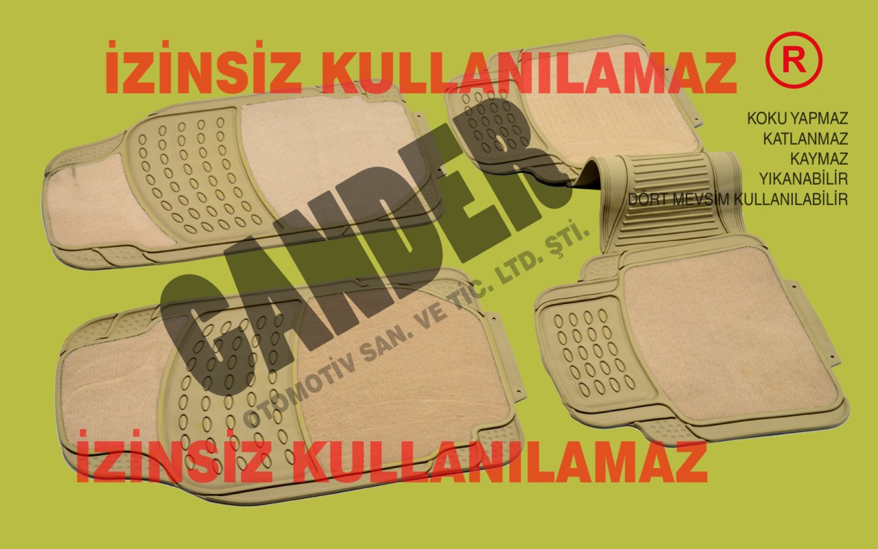 4 Mevsim Halı Kauçuk Paspas seti her araca uyumlu
