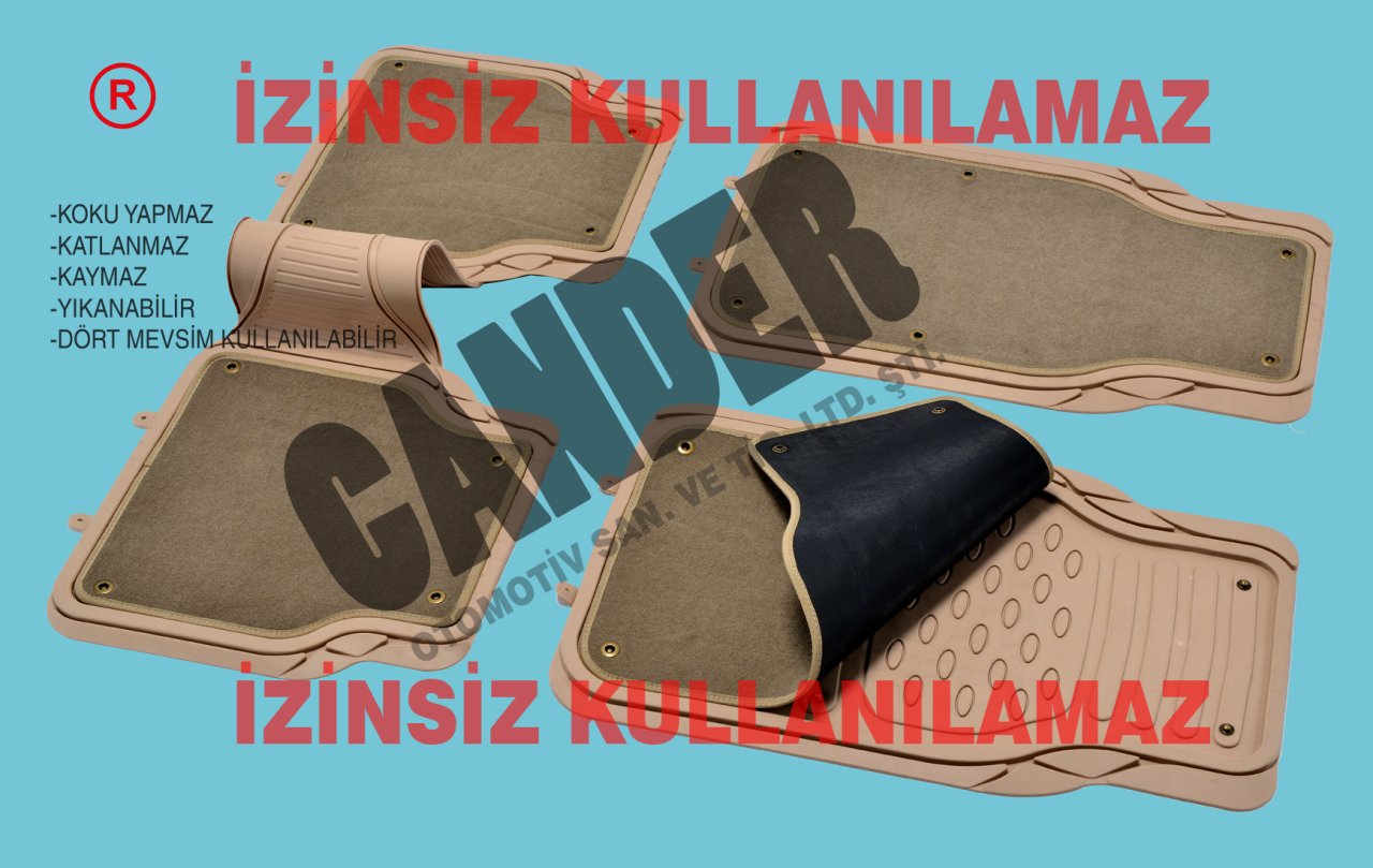 4 Mevsim Tak Çıkar Halı Kauçuk Paspas seti her araca uyumlu