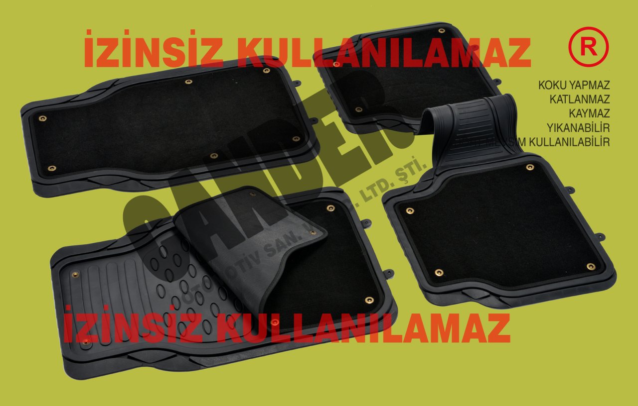 4 Mevsim Tak Çıkar Halı Kauçuk Paspas seti her araca uyumlu