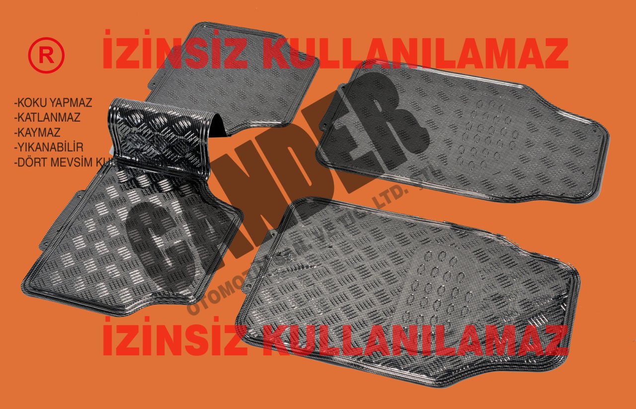 4 Mevsim  Krom Kauçuk Paspas seti her araca uyumlu